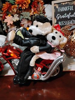 Vintage Dandee Collectors Choice Pups On Bike Singing " Born To Be Wild" Located In Reedley 