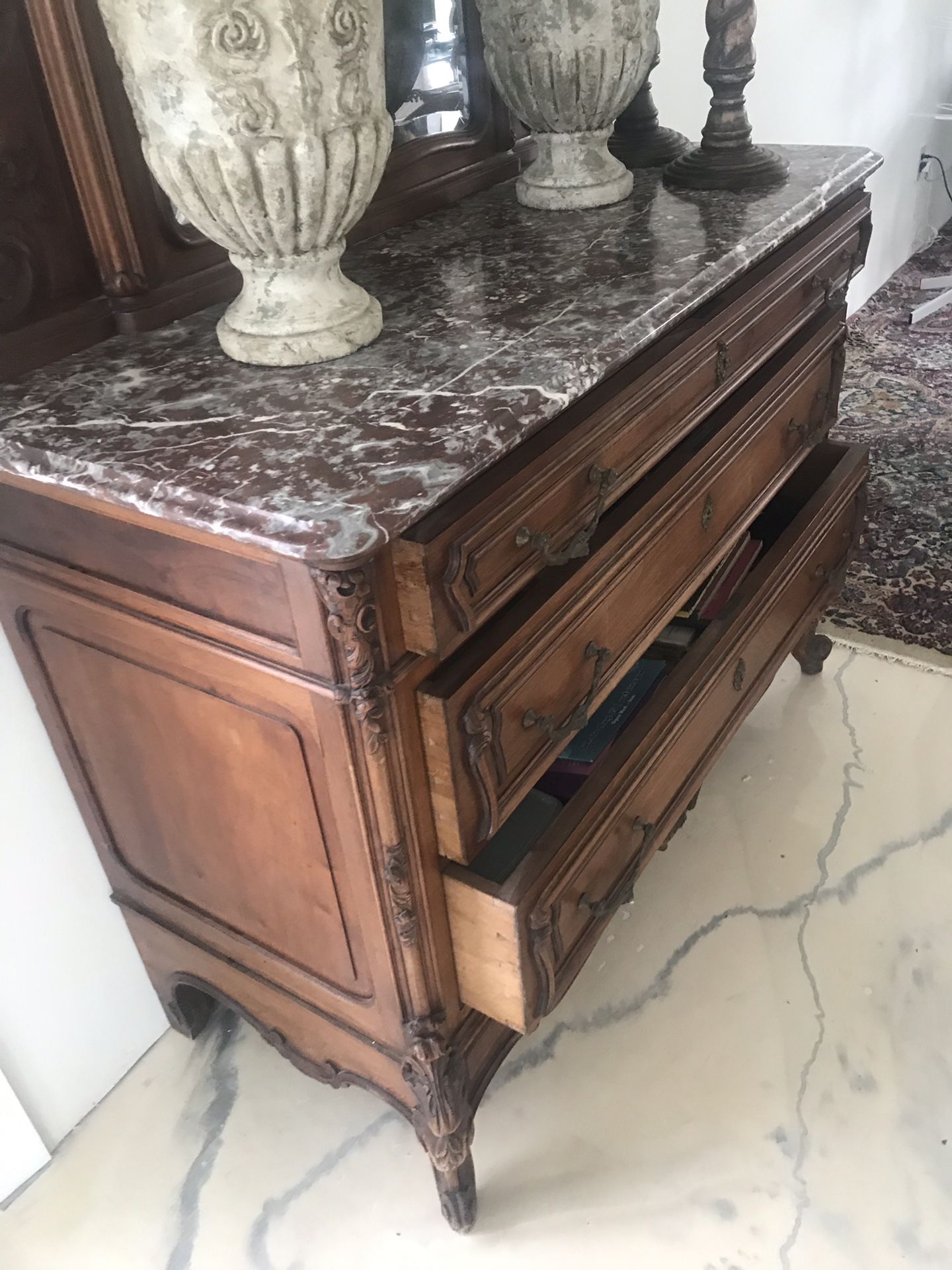 Antique dresser and mirror