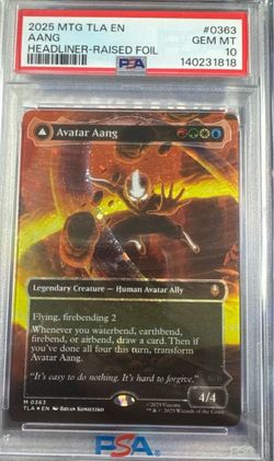 Avatar Aang - #363- Raised Foil - PSA 10 - 2025 Magic the Gathering - Avatar The Last Airbender