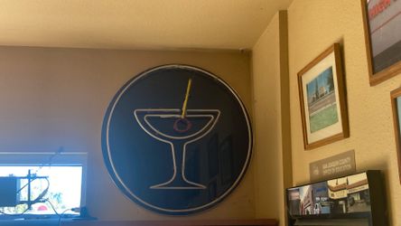Neon martini glass