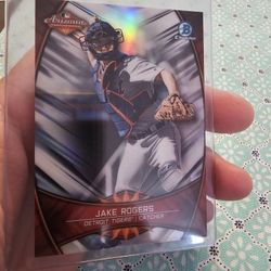 Detroit Tigers Jake Rogers '19 Bowman Chrome Arizona League Refractor Insert Baseball Card 