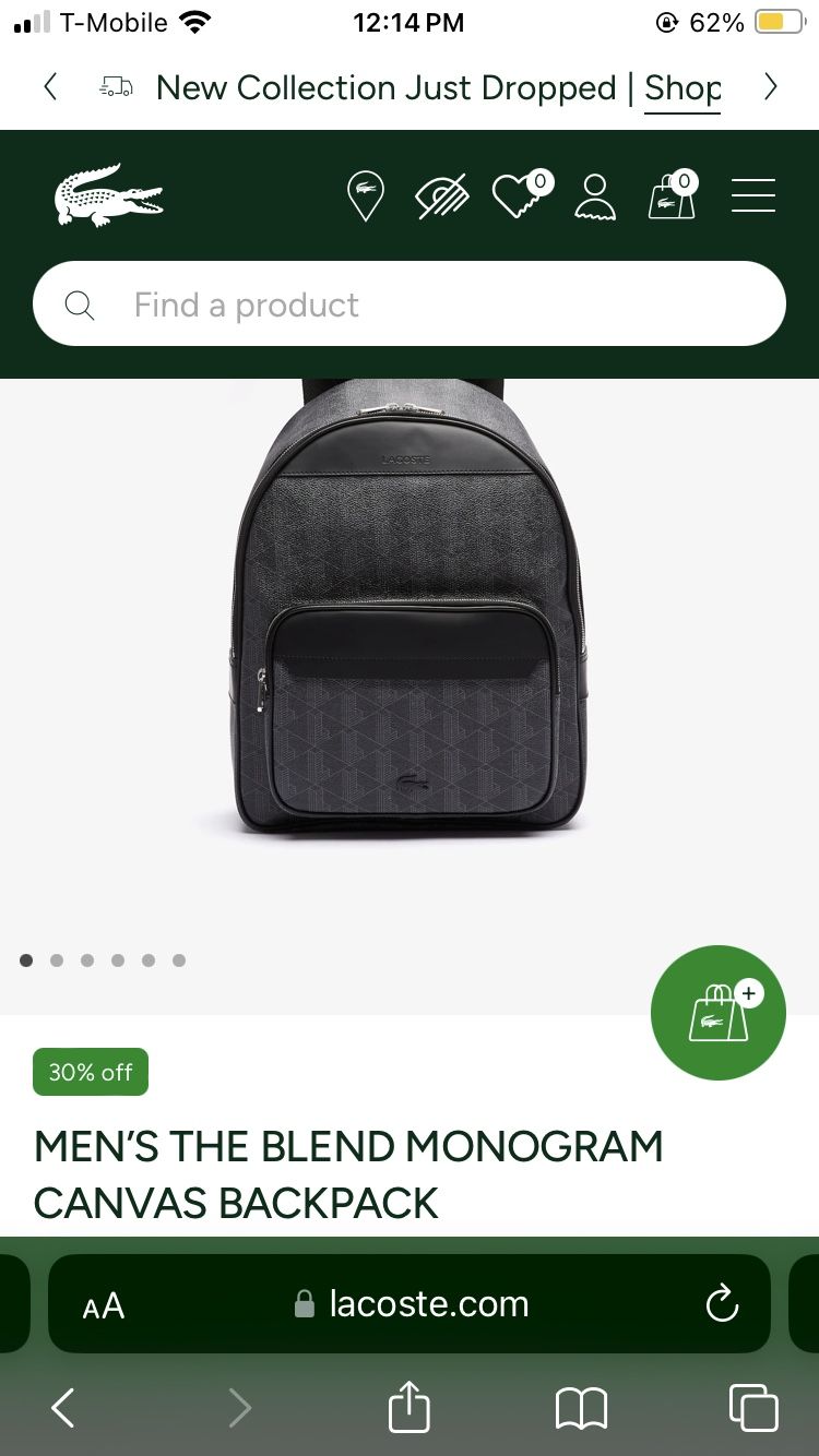 Black Lacoste Backpack 