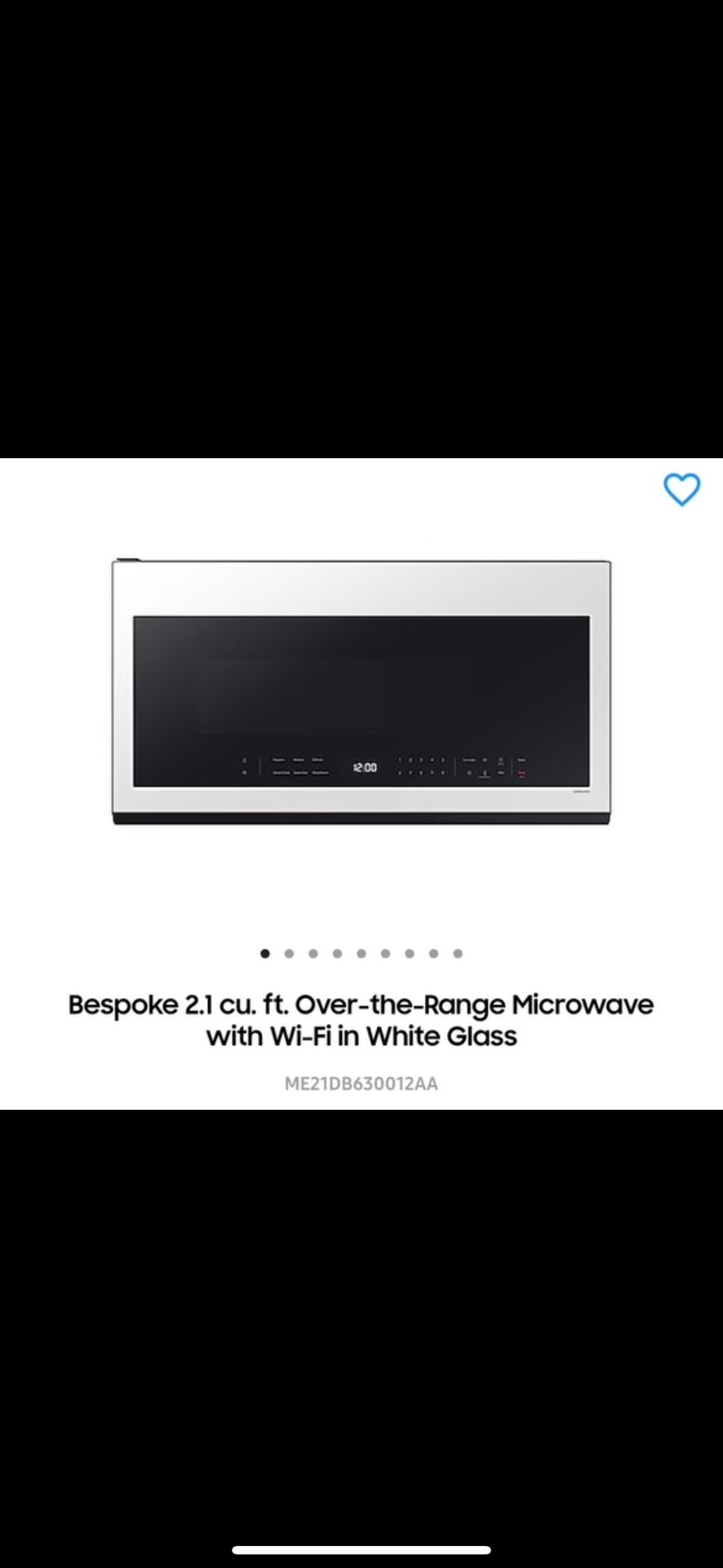 Bespoke 2.1 cu. ft. Over-the-Range Microwave with Wi-Fi in White Glass