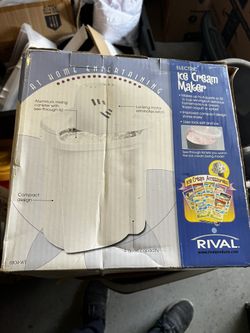 Rival Electric Ice Cream Maker Frozen Yogurt  Sorbet 4 Quarts Recipes Rock Salt