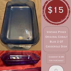 Vintage Pyrex Cobalt Casserole Dish
