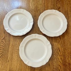 Vintage Mid Century Japan Federalist Ironstone 3 Set 10 5/8” Dinner Plates White 4238