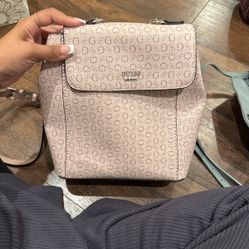pink guess backpack 