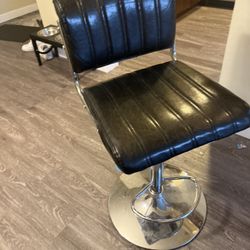 Leather Bar Stool Chair Or Vanity Bathroom Chair 