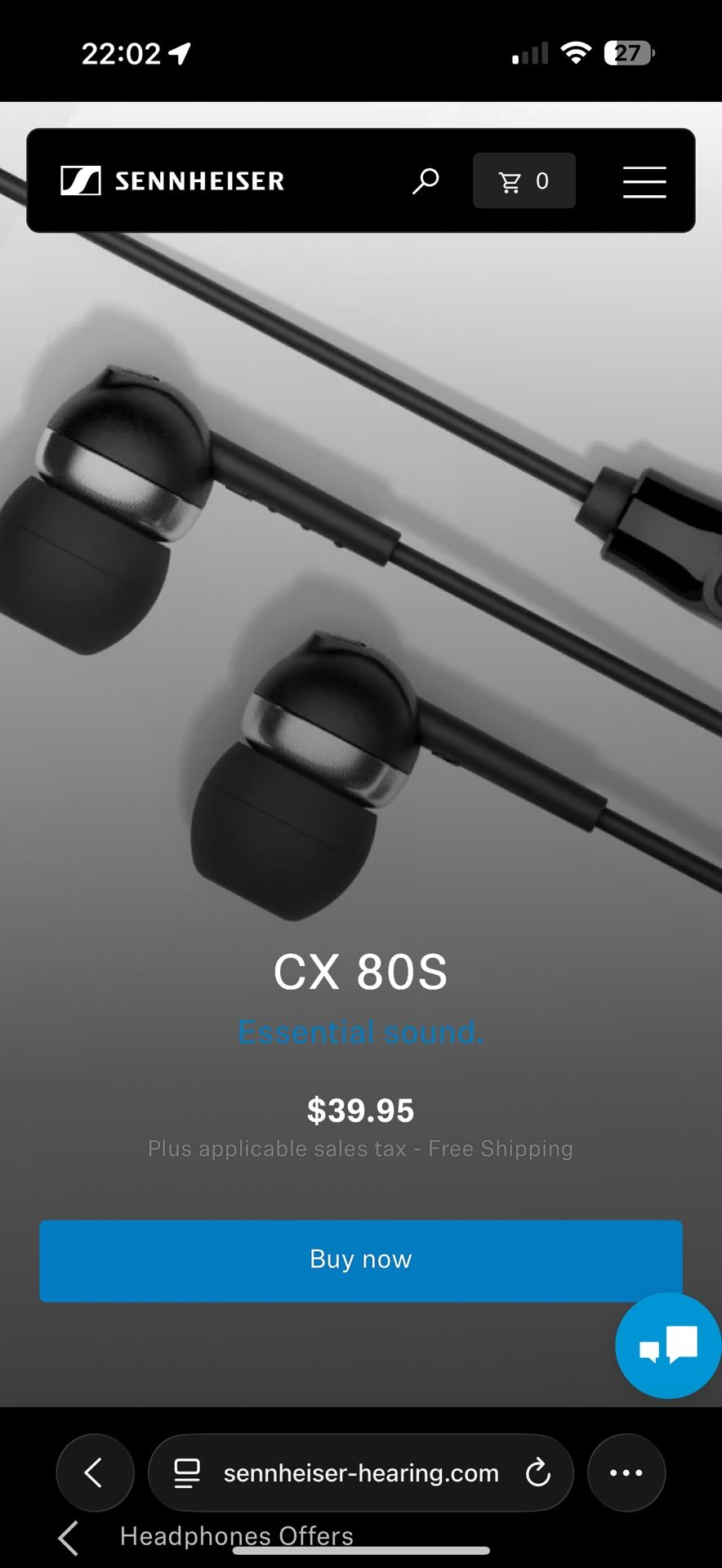 Sennheiser CX 80S earphone