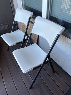 White Folding Chairs Set of 2