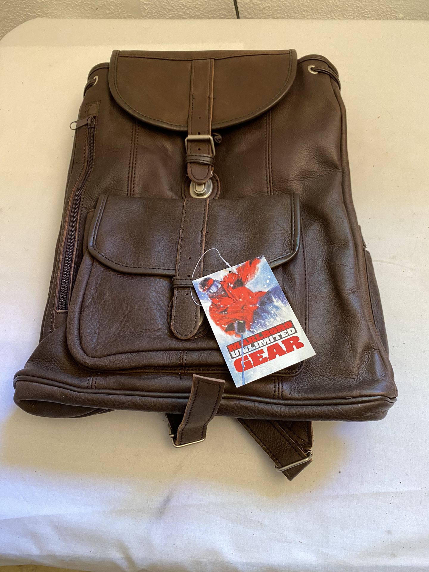 Marlboro limited edition all leather large backpack (brand new $