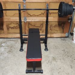 Bench Press Sets with Bar and Weights