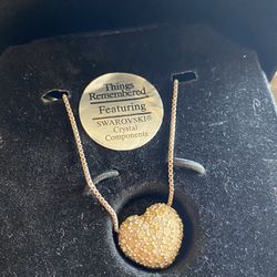 Swarovski Crystal Heart Necklace With Crystal Jewelry Box 