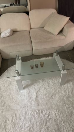 White glass coffee table