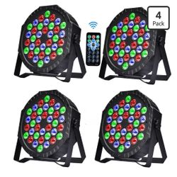 Stage Lights DJ Lights 36LED Par Lights - 4 Pack RGB Party Lights Uplights with Sound Activated Remote Control Stage Lighting for Disco Wedding Club B
