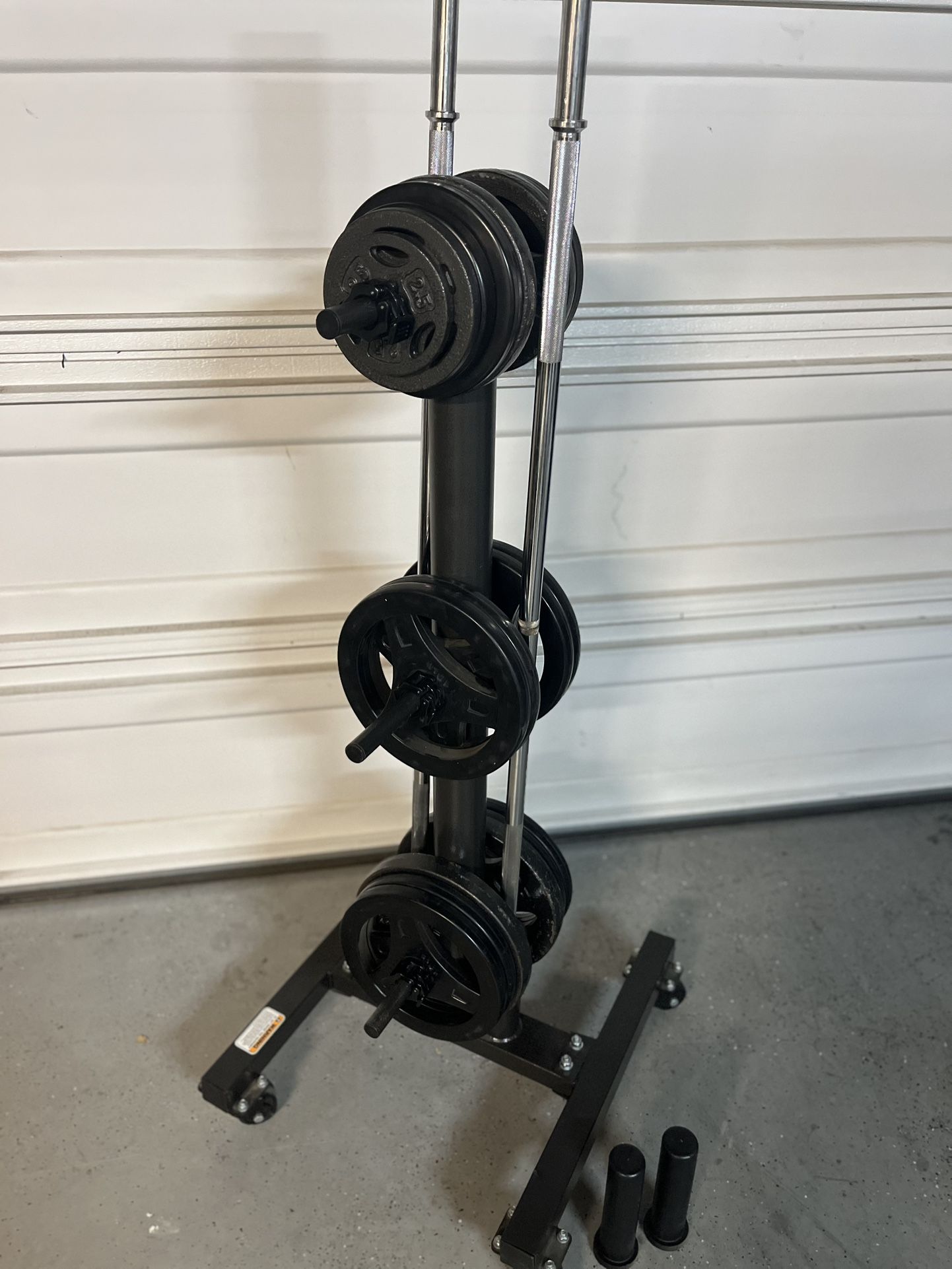 Rolling Rack of Weights & Barbells