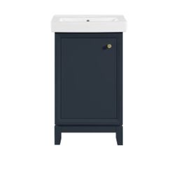 Norris 20 in. W x 16 in. D Vanity in Midnight Blue w/Ceramic top in White