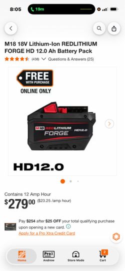 Milwaukee 12.0 Forge battery