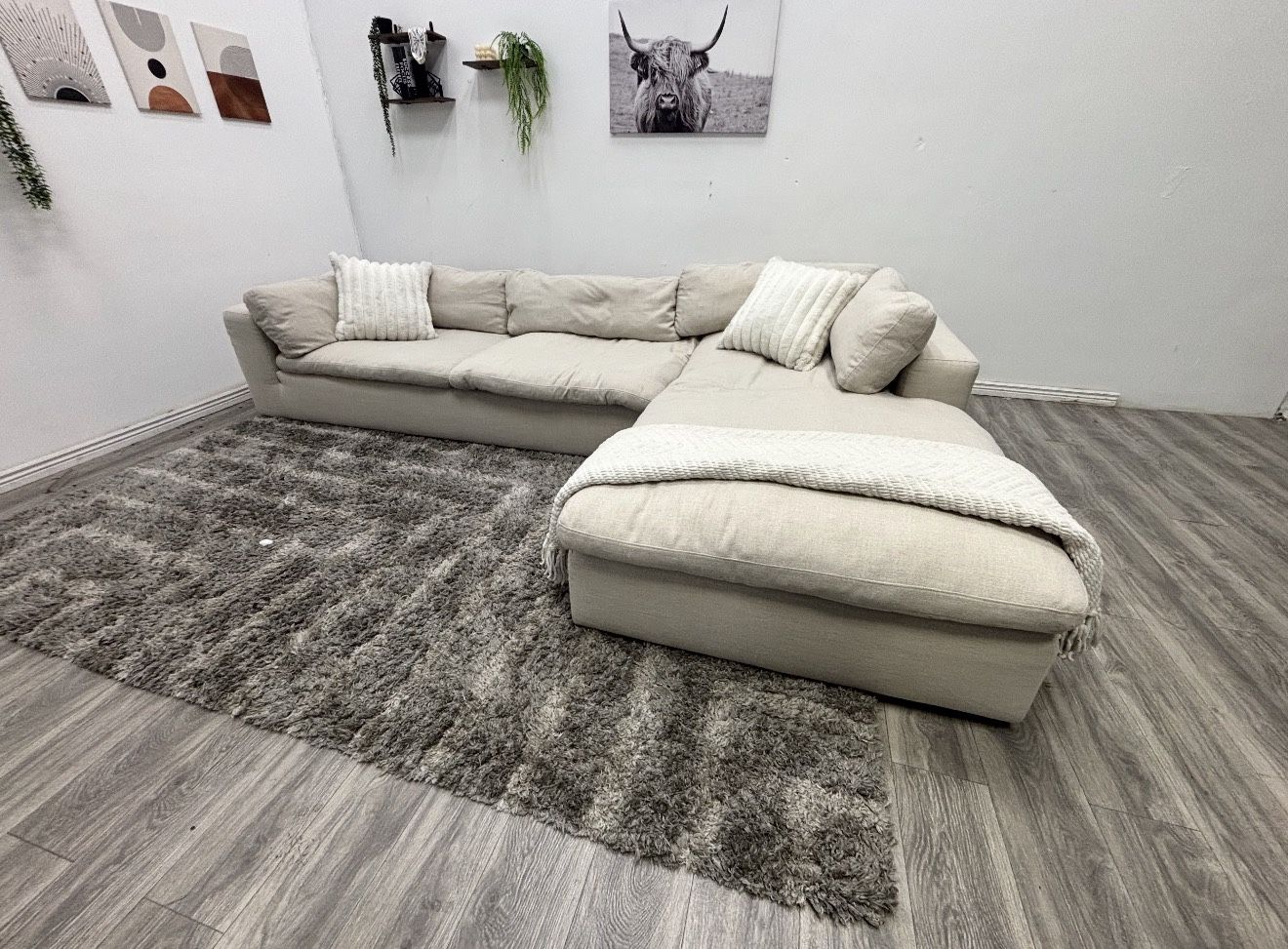 Cream Cloud Sectional Couch Free Delivery