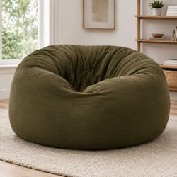 Chill Sack 5-Foot Memory Foam Bean Bag Chair – Olive