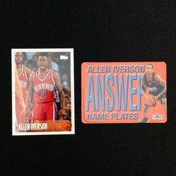 ALLEN IVERSON CARD LOT TOPPS ROOKIE NBA HOOPS NAME PLATES THE ANSWER SIXERS PHIL