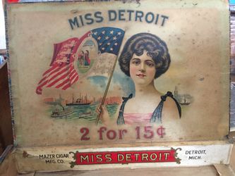 Antique Miss Detroit Cigar Box