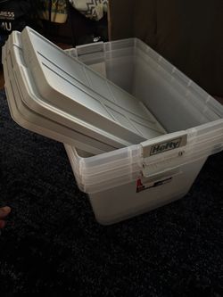 Hefty Plastic Storage Totes with Lids