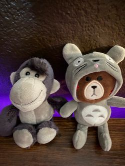 2 small plushy key chains