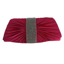 Party Satin clutch bag woman With Reinstones