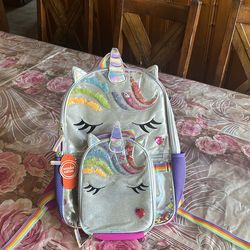 Unicorn backpack with lunch box