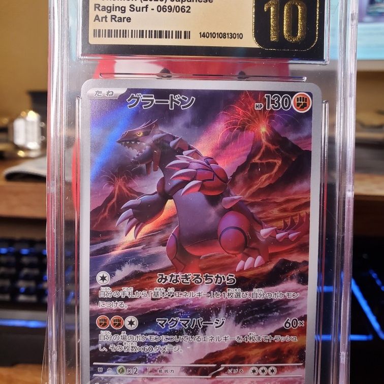 CGC PRISTINE 10 Groudon 069/062 Full Art Rare Japanese sv3a 