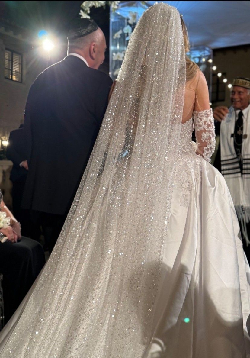 Cathedral Sequin And Pearl Veil