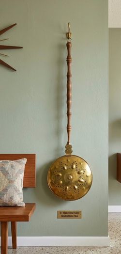 Antique Brass and copper Warming Pan