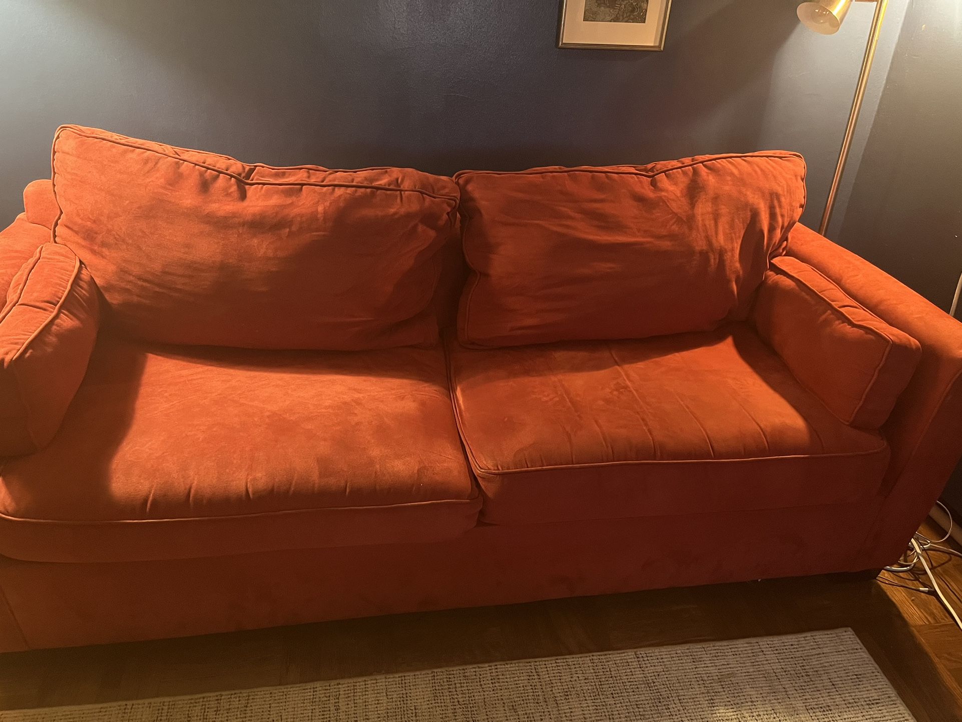 Bloomingdale’s Red Sleeper Couch
