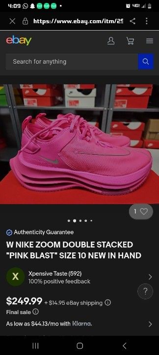 Nike Pink Blast Size 10 $150
