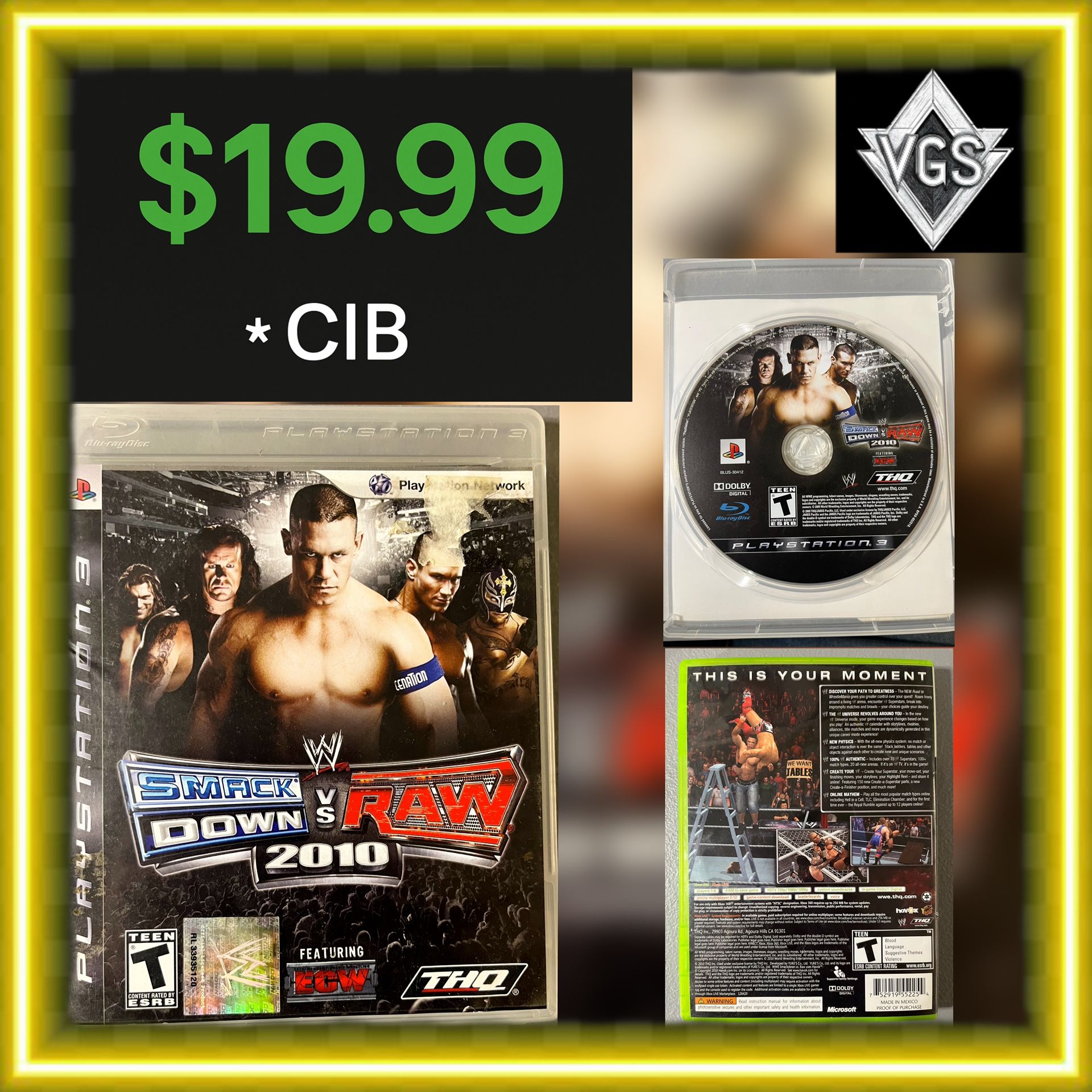 *CIB* WWE Smackdown VS Raw 2010 (Sony PlayStation 3)