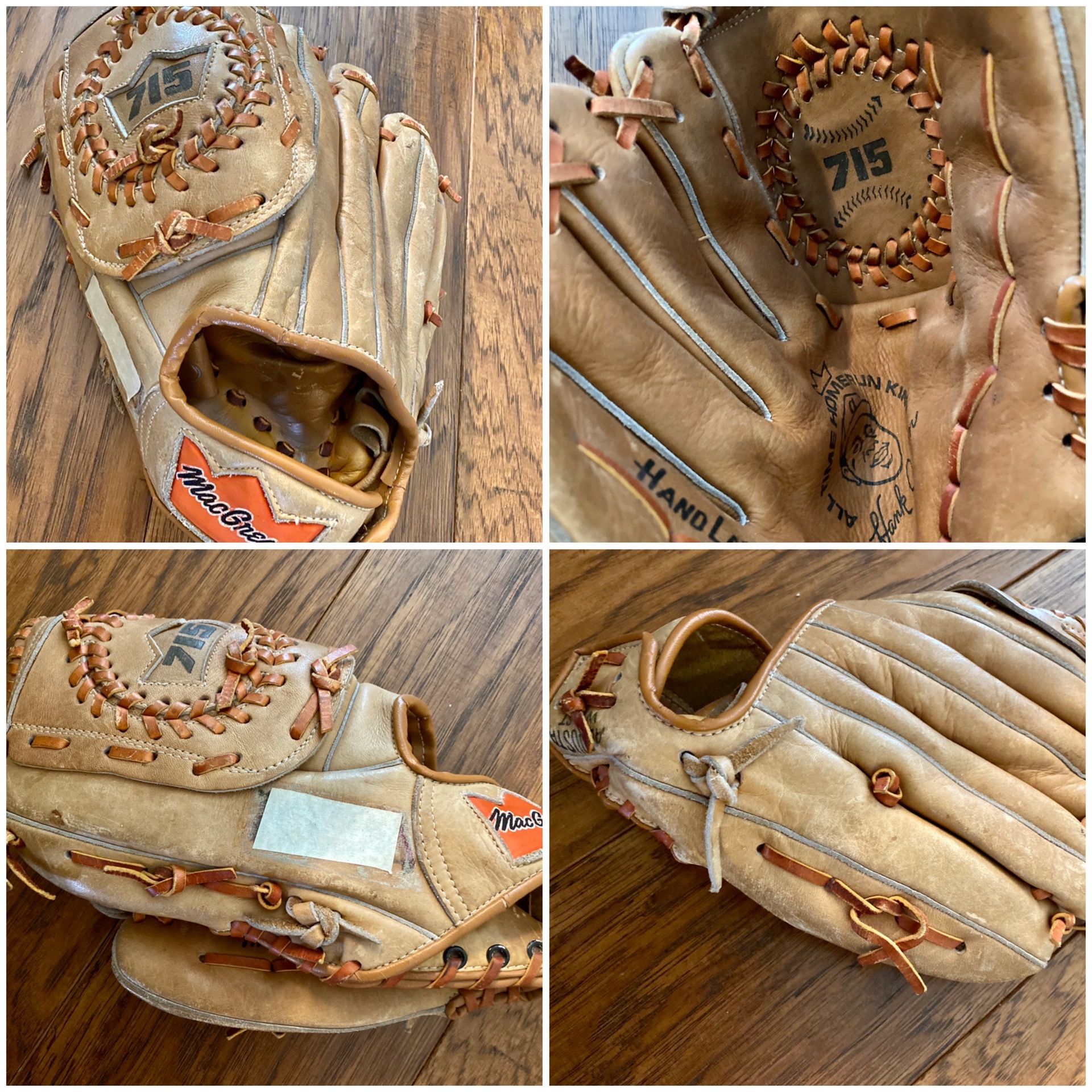 left hand vintage baseball mitt glove MacGregor 715T Hank Aaron