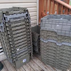 I HAVE 32 STORAGE CONTAINERS WITH FOLDING LIDS AVAILABLE 