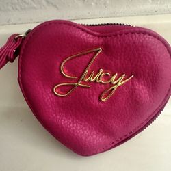 Juicy Couture Women’s Raspberry Tart  Signed & Sealed  Heart Coin Wristlet
