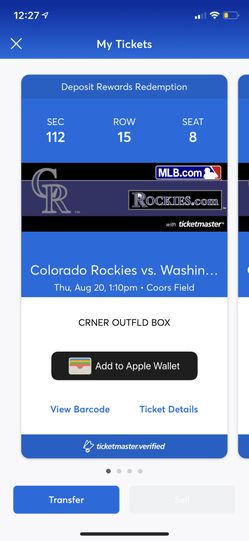 4 tickets vs Nationals August 20th. Section 112