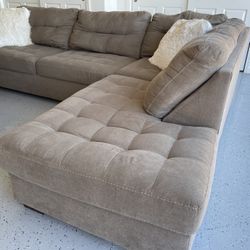 Pewter Gray Sectional Tufted