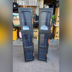 Set of 2 Slim Stackable, rolling storage cabinets read Description for details 