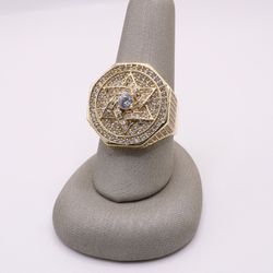 Star Of David Men Gold Ring