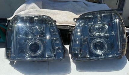 07-14 GMC Yukon Smoke Projector Halo LED Headlights