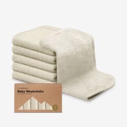 KeaBabies Deluxe Bamboo Viscose Washcloths (6 Pack)