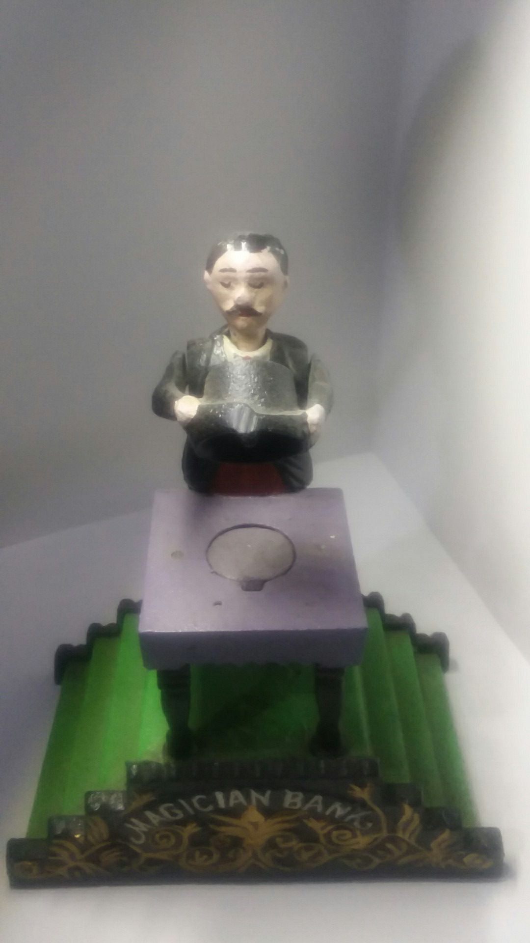 Vintage Magician Mechanical Bank from Book of Knowledge