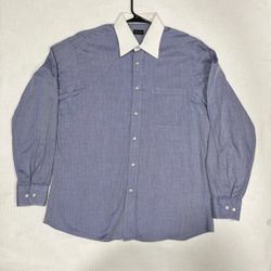 Valentino Roma Long Sleeve Button Up Dress Shirt Light Blue Size 16 1\2 32/33