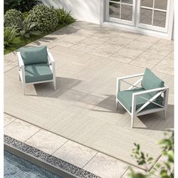 NEW-MBY 2-Piece Oversized Aluminum Patio Furniture Set, 2 Outdoor Deep Seating Conversation Sofa