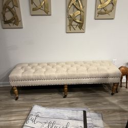 Tufted nailhead bench chair 