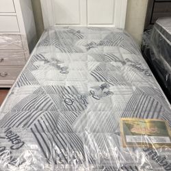 New Twin Size Bed With Mattress And Boxspring Included 